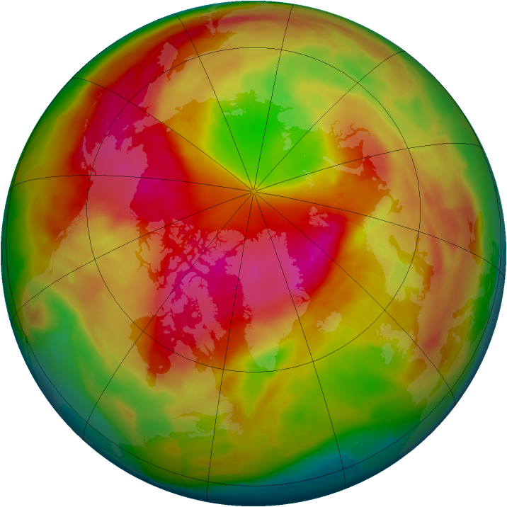 Arctic ozone map for 07 March 2010